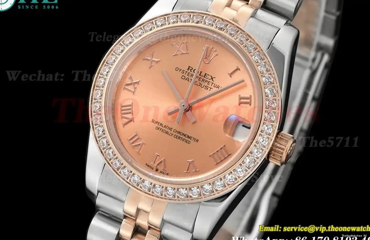 SS 28mm RG Datejust Rmn Dia Rose MY8215 GDF Gold 0420
